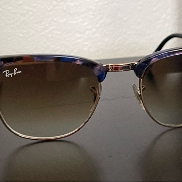Ray Ban Clubmaster Fleck Sunglasses - 51-21 - Blue Brown Tortoise Sunglasses main image 4